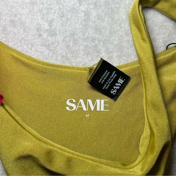 NWOT SAME Rose 90s Swimsuit Bottom Green/Fuchsia Size Medium - Picture 6 of 10